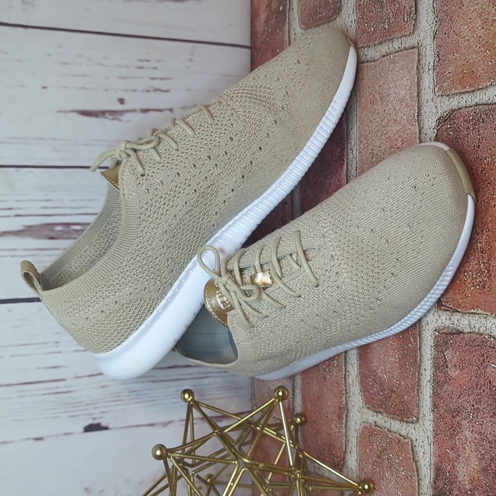 Cole Haan Womens 2.ZERØGRAND Stitchlite Wingtip Oxford Rye Gold Shoes 8.5